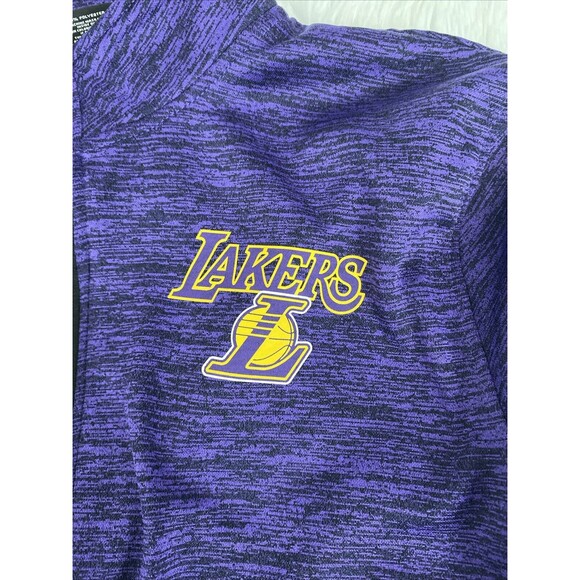 NBA LA Lakers Sweater Mens Size L Purple Logo Graphic Fleece Jacket Full Zip - Picture 14 of 16